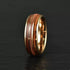 Men 8mm Tungsten Guitar String Whisky Barrel Wood Inlay Engagement Wedding Band